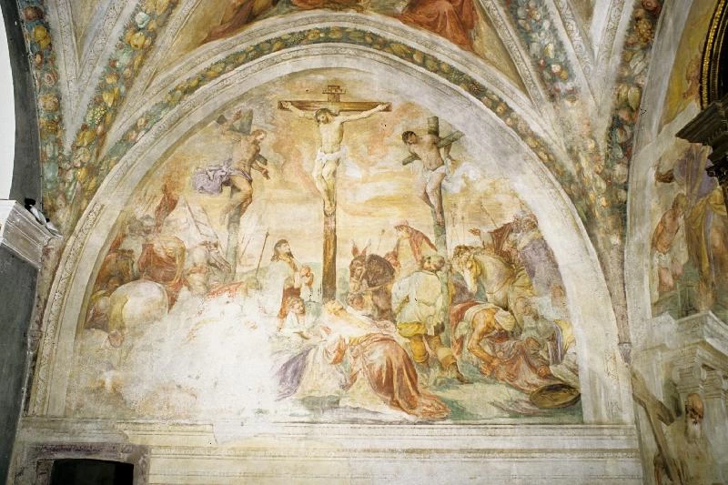 Dal Ponte J. (1575), Affresco con Crocifissione della Cappella del Rosario - beweb, Jacopo da Ponte, detto Bassano